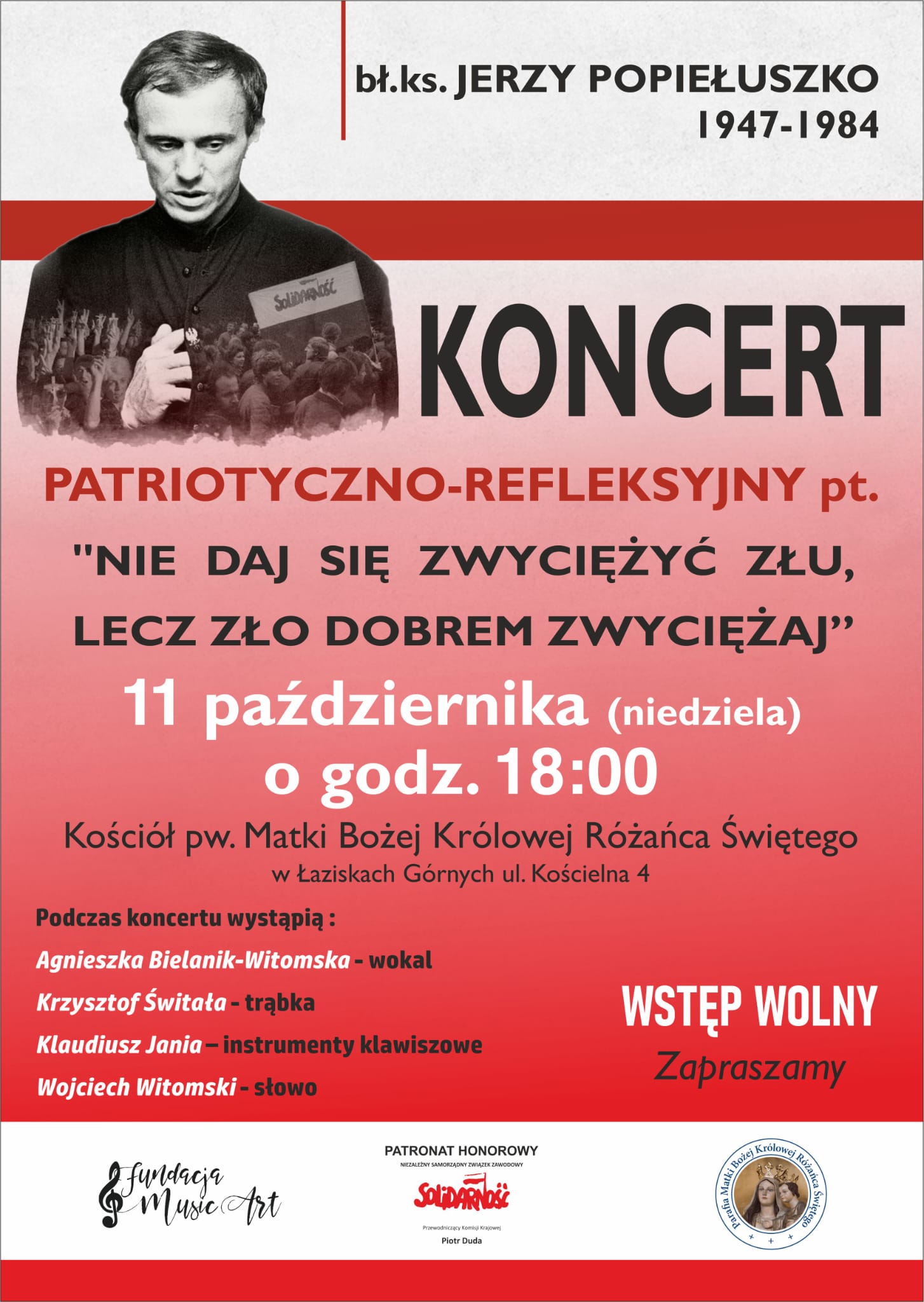 Koncert patriotyczny - bł. ks. Jerzy Popiełuszko